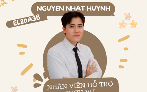 Chúc mừng sinh viên [Nguyễn Nhật Huỳnh]- [EL20A3B] được nhận vào vị trí Nhân viên hỗ trợ dịch vụ tại Sân bay Quốc tế Đà Nẵng 